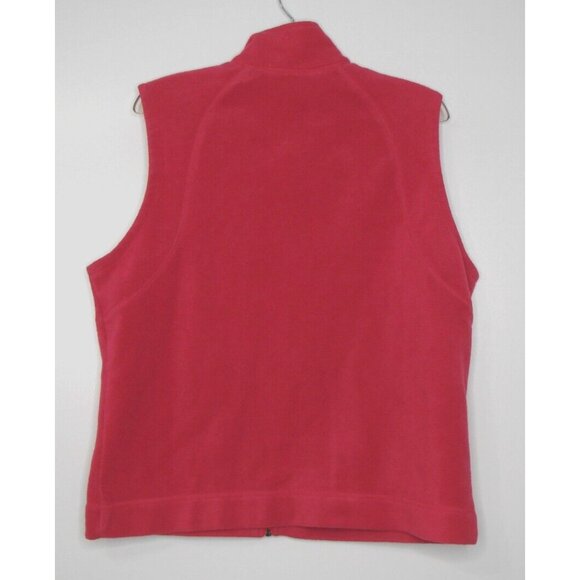 Columbia Bright Pink Fleece Vest Full Zip Jacket Womens Size XL Zip Pockets Warm - Picture 2 of 9